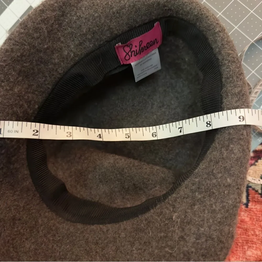 Shihreen grey wool fedora style vintage inspired hat ribbon trim - Picture 11 of 12